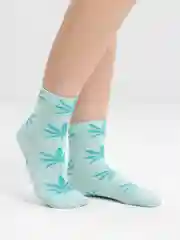 Бирюзовый носки женские "Конопля", 37-41