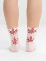 Розовый носки женские "Конопля", 37-41