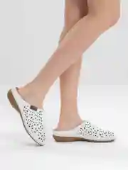 Белый сабо женские Rieker, из натуральной кожи