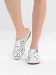 Белый сабо женские Rieker, из натуральной кожи