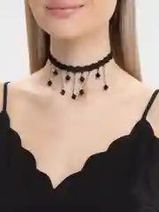 Угольный чокер на шею, ожерелье, бабочка