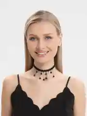 Угольный чокер на шею, ожерелье, бабочка