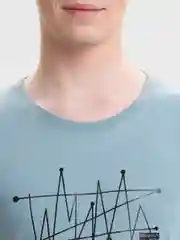 Светло-синий футболка мужская хлопок с принтом