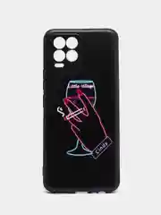 Голубой силиконовый чехол для Realme 8 4G/Realme 8 Pro (Реалми 8/8 Про), с принтом, с рисунком
