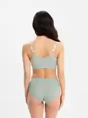 Зелёный хаки комплект женского белья: топ и слипы