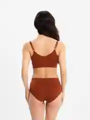 Бордовый комплект женского белья: топ и слипы
