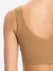 Бежевый топ женский, хлопковый спортивный