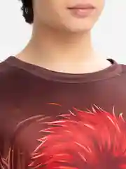 Коричневый футболка мужская Аниме с принтом, 3D
