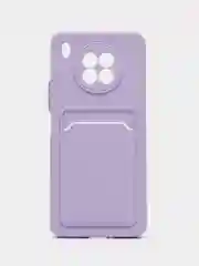Сиреневый силиконовый чехол для Honor 50 Lite / Nova 8i / Хонор 50 Лайт / Нова 8 ай, с карманом для карт