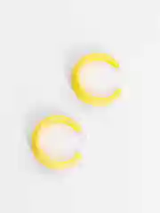 Желтый яркие серьги-кольца, сережки женские