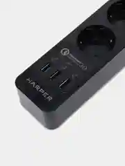Черный сетевой фильтр Harper UCH-420