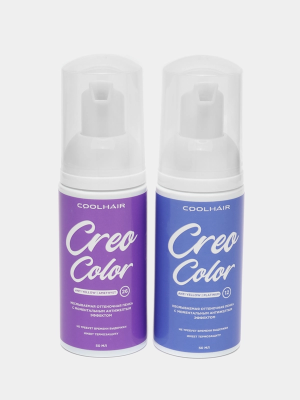 Оттеночная несмываемая пенка для волос Creo Color, в наборе 2*50 мл