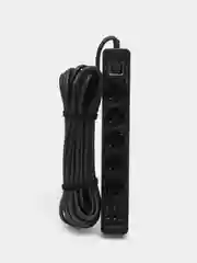 Черный сетевой фильтр Harper UCH-510, 10 метров, 5 розеток, 3 USB, 4000 Вт