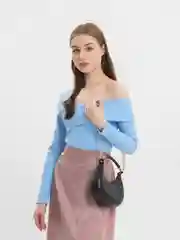 Черный сумка женская через плечо, полумесяц