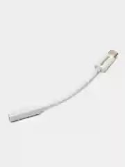 Белый адаптер переходник Denmen DU01 USB Type-C на Jack