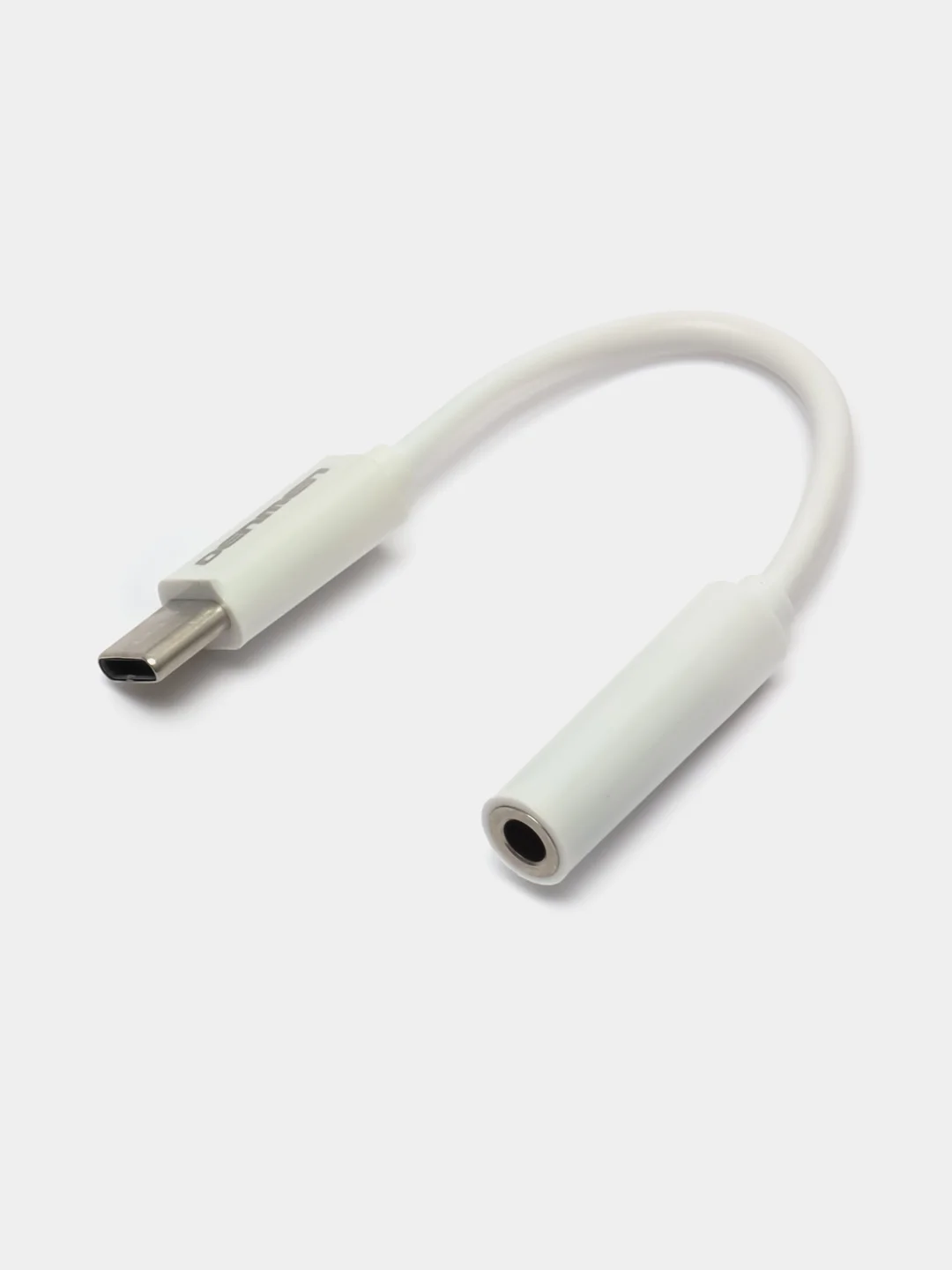 Белый адаптер переходник Denmen DU01 USB Type-C на Jack
