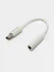 Белый адаптер переходник Denmen DU01 USB Type-C на Jack