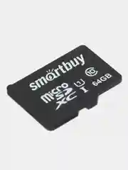 Черный карта памяти MicroSDHC Smartbuy 64 gb