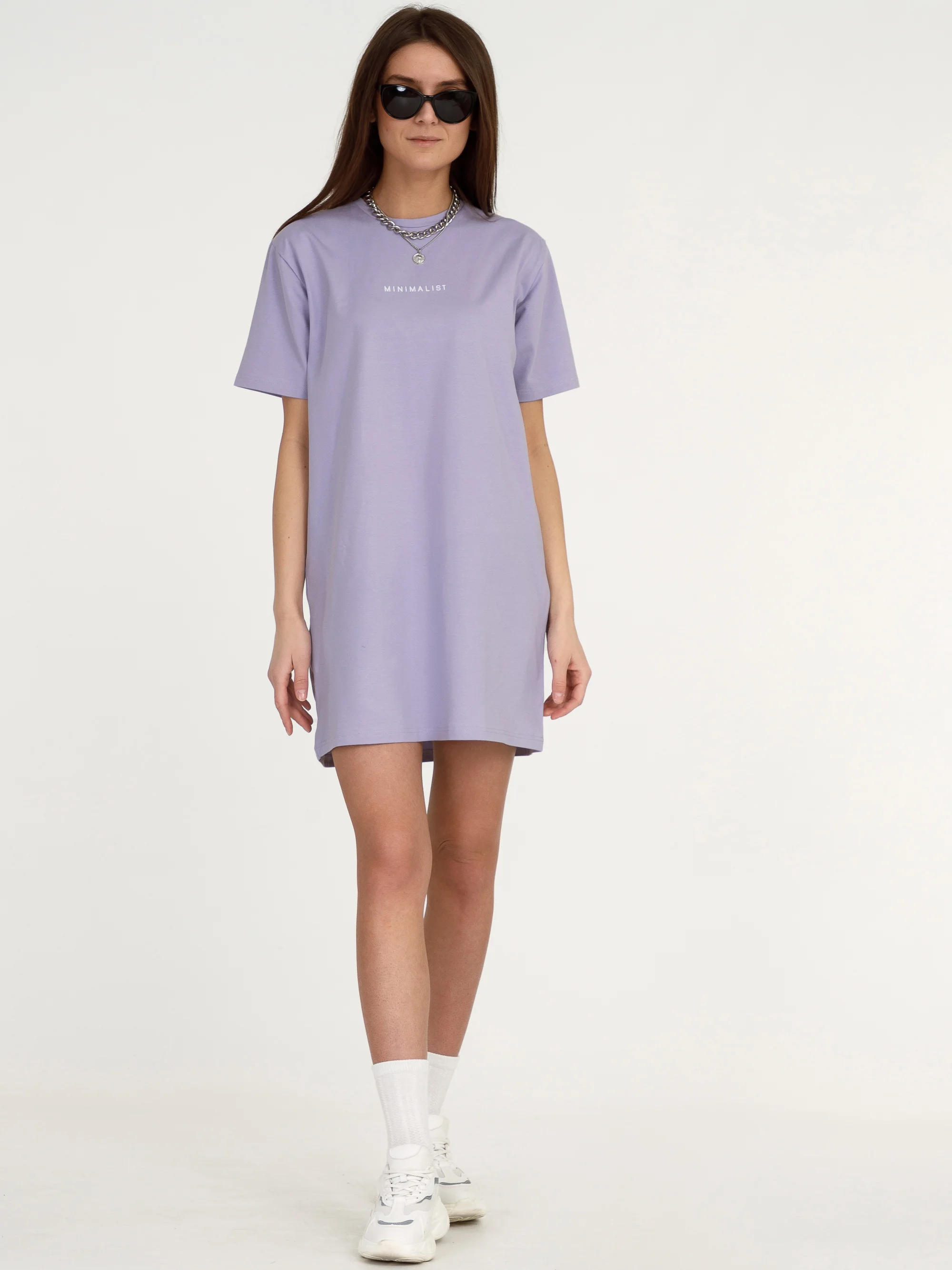 Платье-футболка Oversize с принтом, короткое