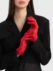 Алый перчатки ажурные