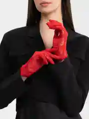 Алый перчатки ажурные
