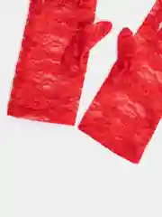Алый перчатки ажурные