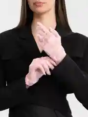 Розовый перчатки ажурные