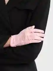 Розовый перчатки ажурные