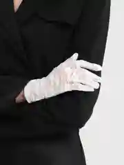 Белый перчатки ажурные