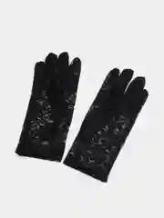 Черный перчатки ажурные