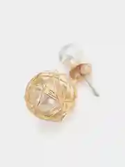 Белый серьги-кольца "Гнезда"