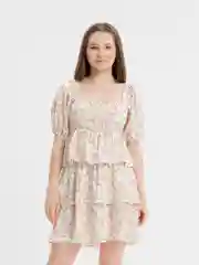 Белый платье летнее, ярусное