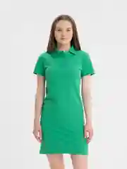 Зеленый платье поло футболка