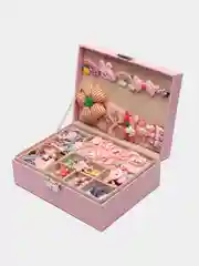 Розовый подарочный детский набор, с аксессуарами для волос, резинки, заколки
