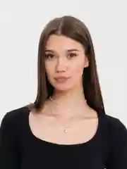 Золотой подвеска на шею двухслойная с бусинами