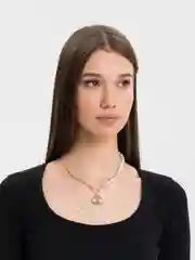 Золотой цепочка женская на шею Crystal, с подвеской