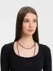 Бордовый цепочка на шею женская, колье, 60 см цепочка разноцветная