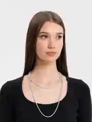 Белый цепочка на шею женская, колье, 60 см цепочка разноцветная