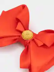 Красный бант  для волос - зажим ручная работа, в подарочной упаковке, 11 х 7 см