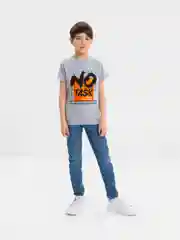 Серебряный футболка для мальчика, с принтом, хлопок, 8-12 лет