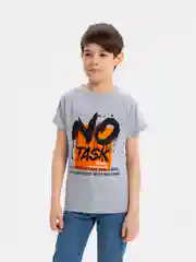 Серебряный футболка для мальчика, с принтом, хлопок, 8-12 лет
