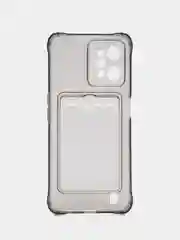 Серый силиконовый чехол для Realme C31 (Реалми С31), с карманом для карт, прозрачный