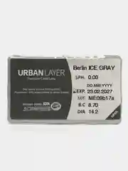 Серые цветные линзы Berlin Ice Gray без диоптрий 0.00