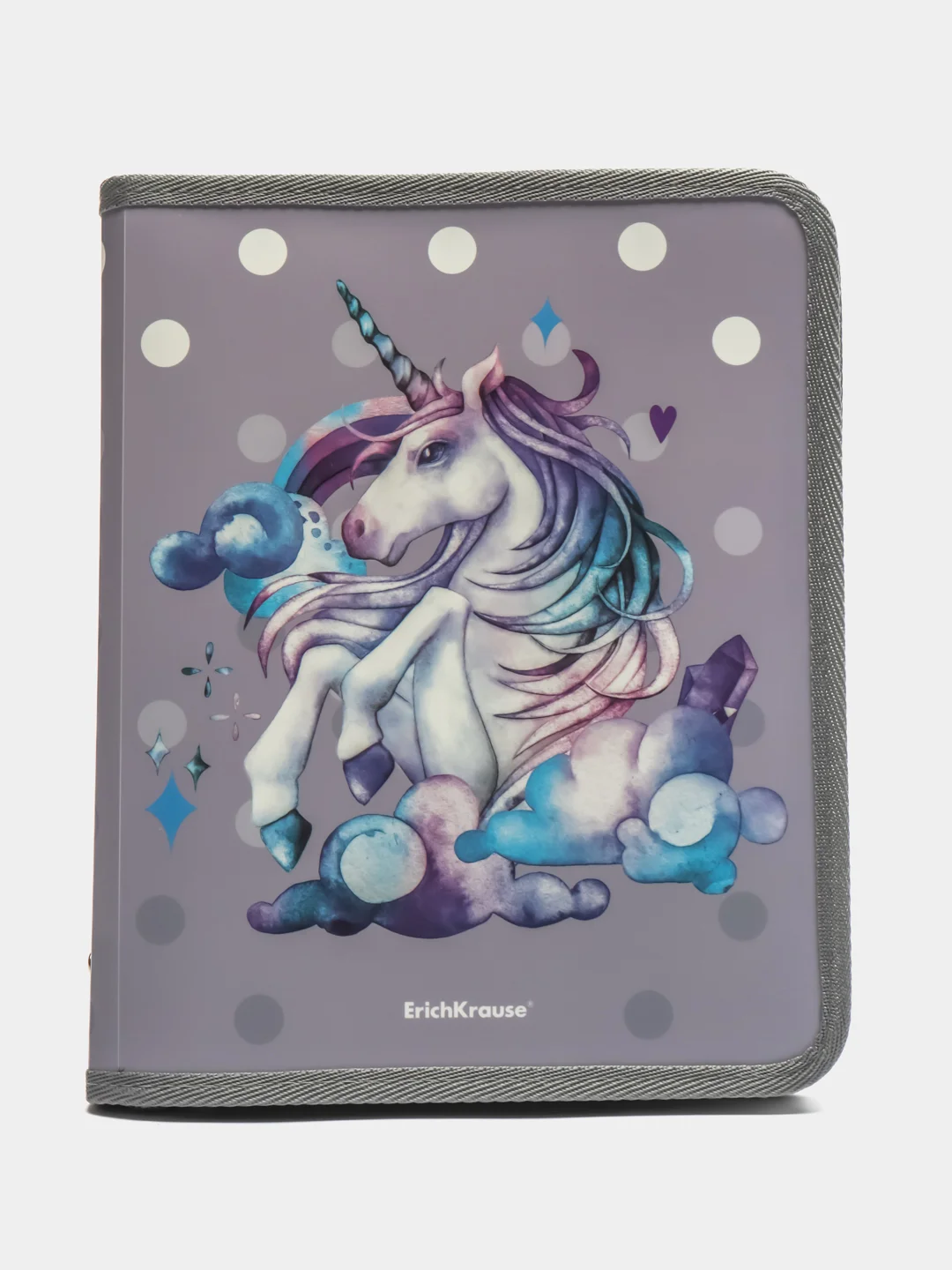 Папка для тетрадей, А5+, молния вокруг, пластиковая 0.55, ErichKrause Dream Unicorn