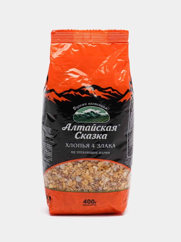 Хлопья четыре злака не требующие варки "Алтайская сказка", 400 гр