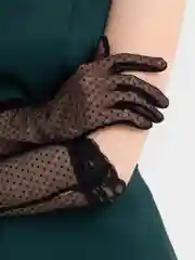 Черный перчатки свадебные