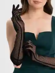 Черный перчатки свадебные