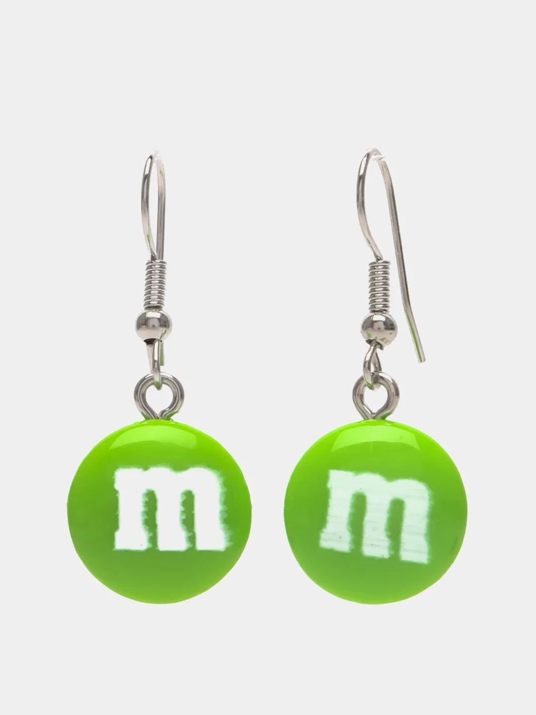 Салатовый серьги M&M's, пара