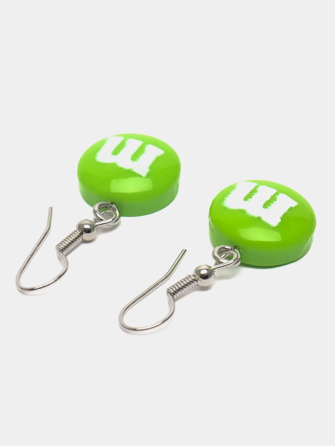 Салатовый серьги M&M's, пара