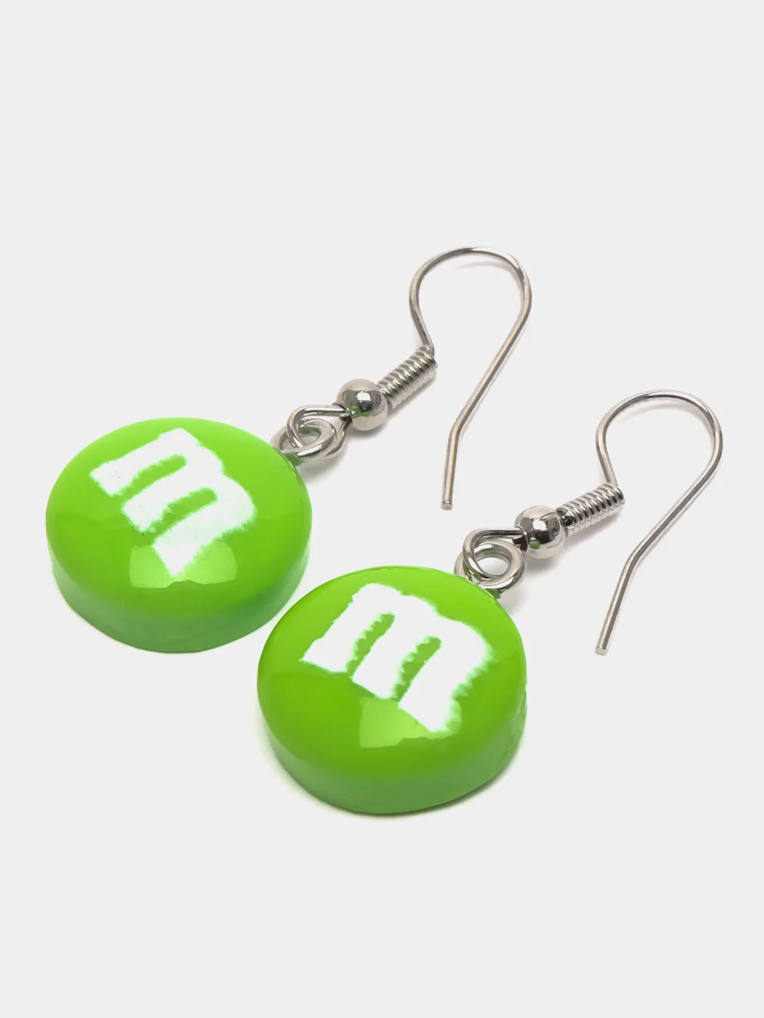 Салатовый серьги M&M's, пара